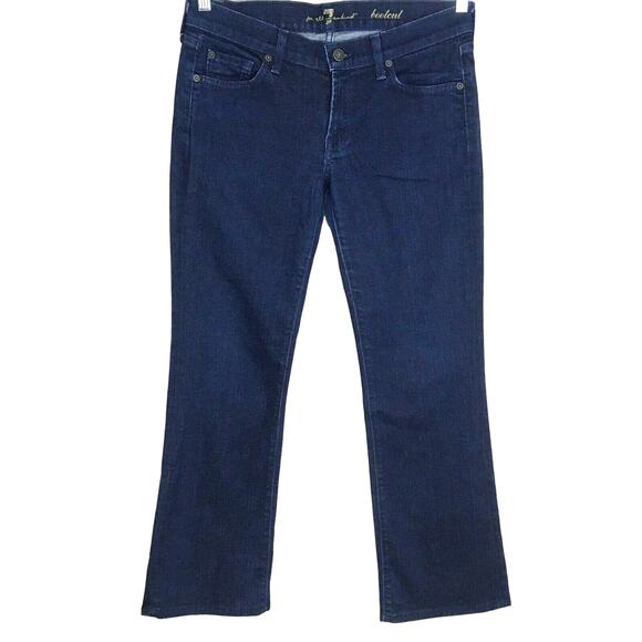 7 For All Mankind Bootcut Jeans Denmark Chain Link Embroidered Pockets Size 29 S - Picture 3 of 13